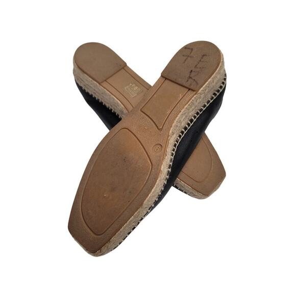 EVERLANE “The Espadrille” Black Leather/Jute Whipstitch & Wedge-Sz 9 - Picture 6 of 8